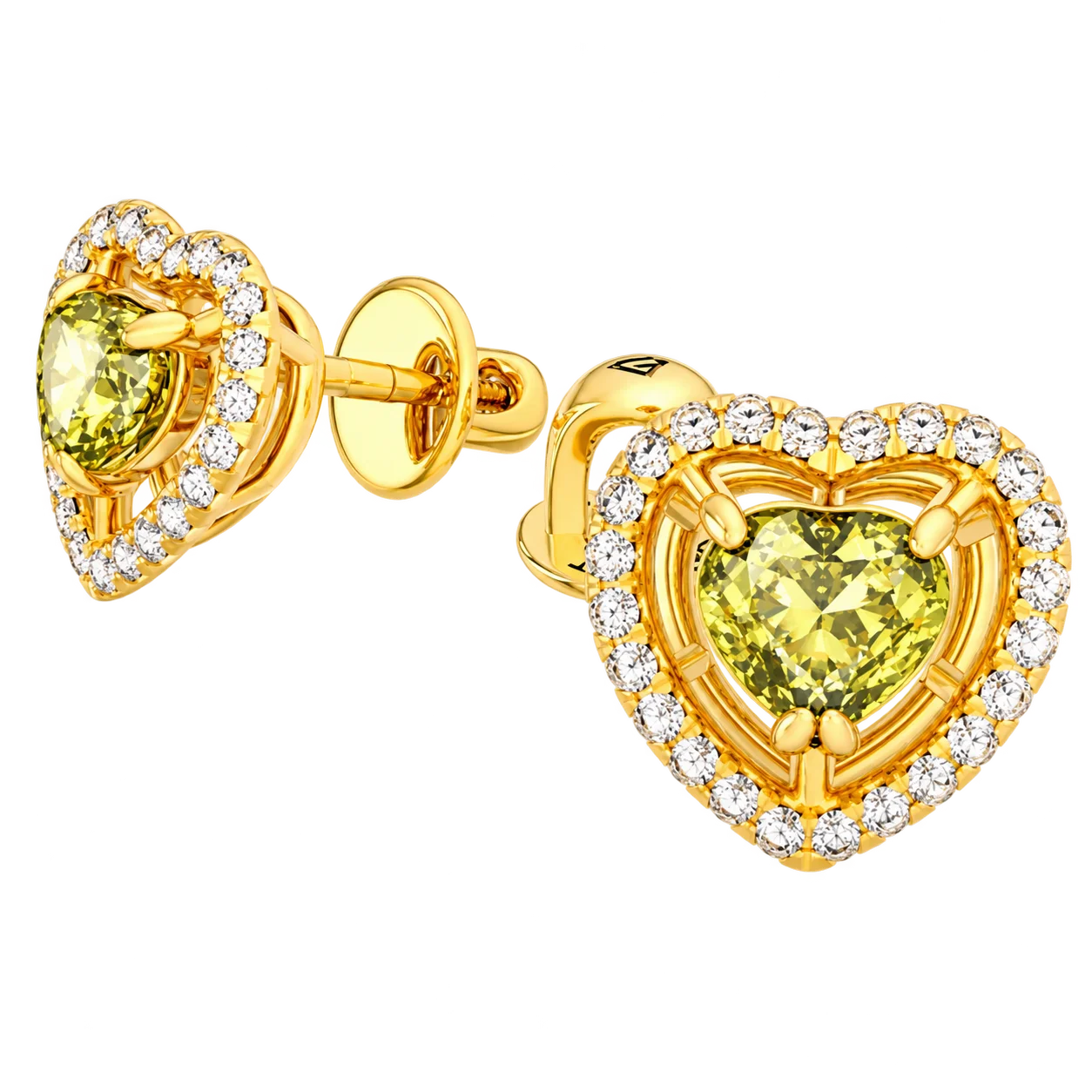 Серьги-пусеты с жёлтыми бриллиантами, артикул 9701843